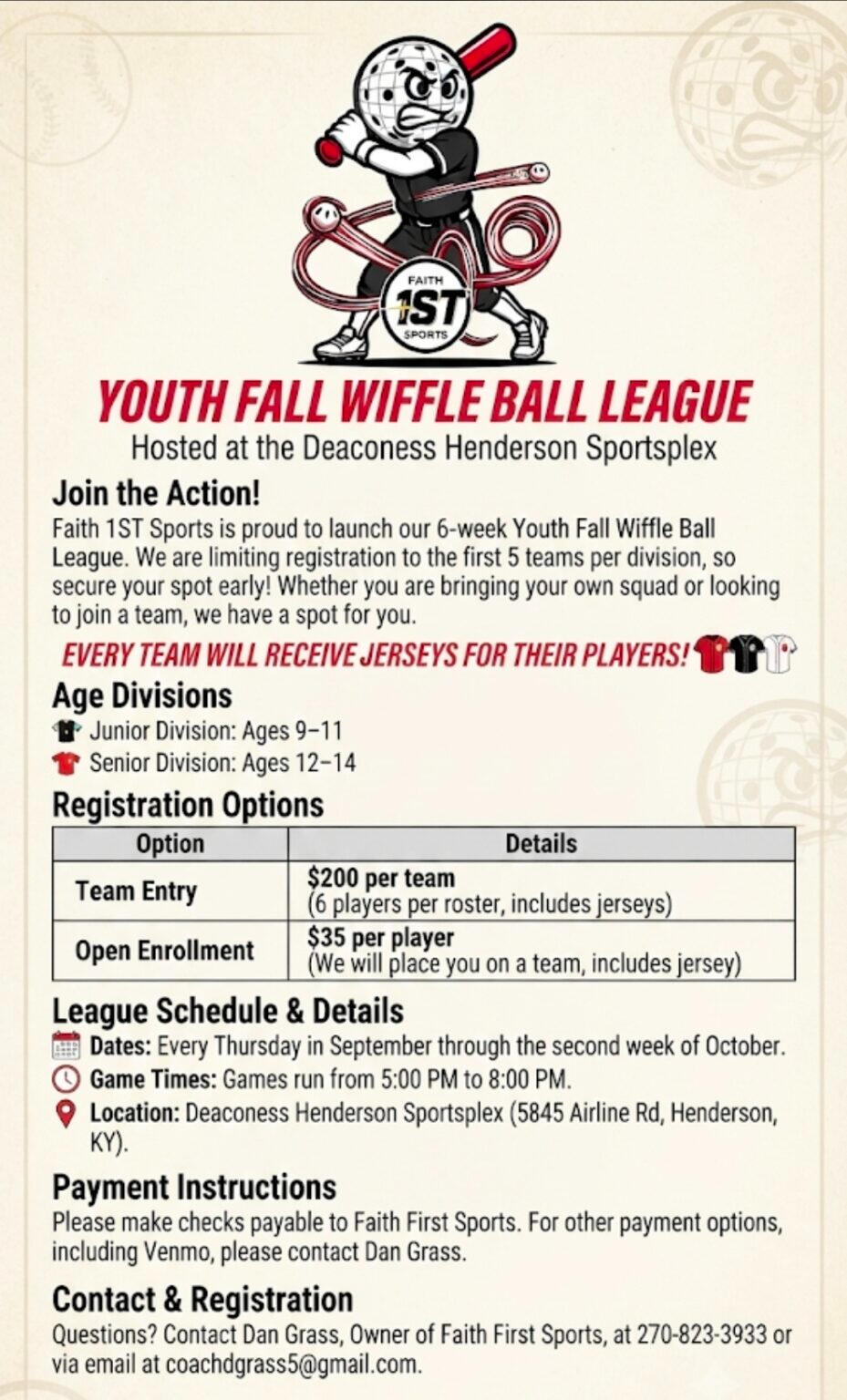 Youth Fall Wiffle Ball Henderson, KY