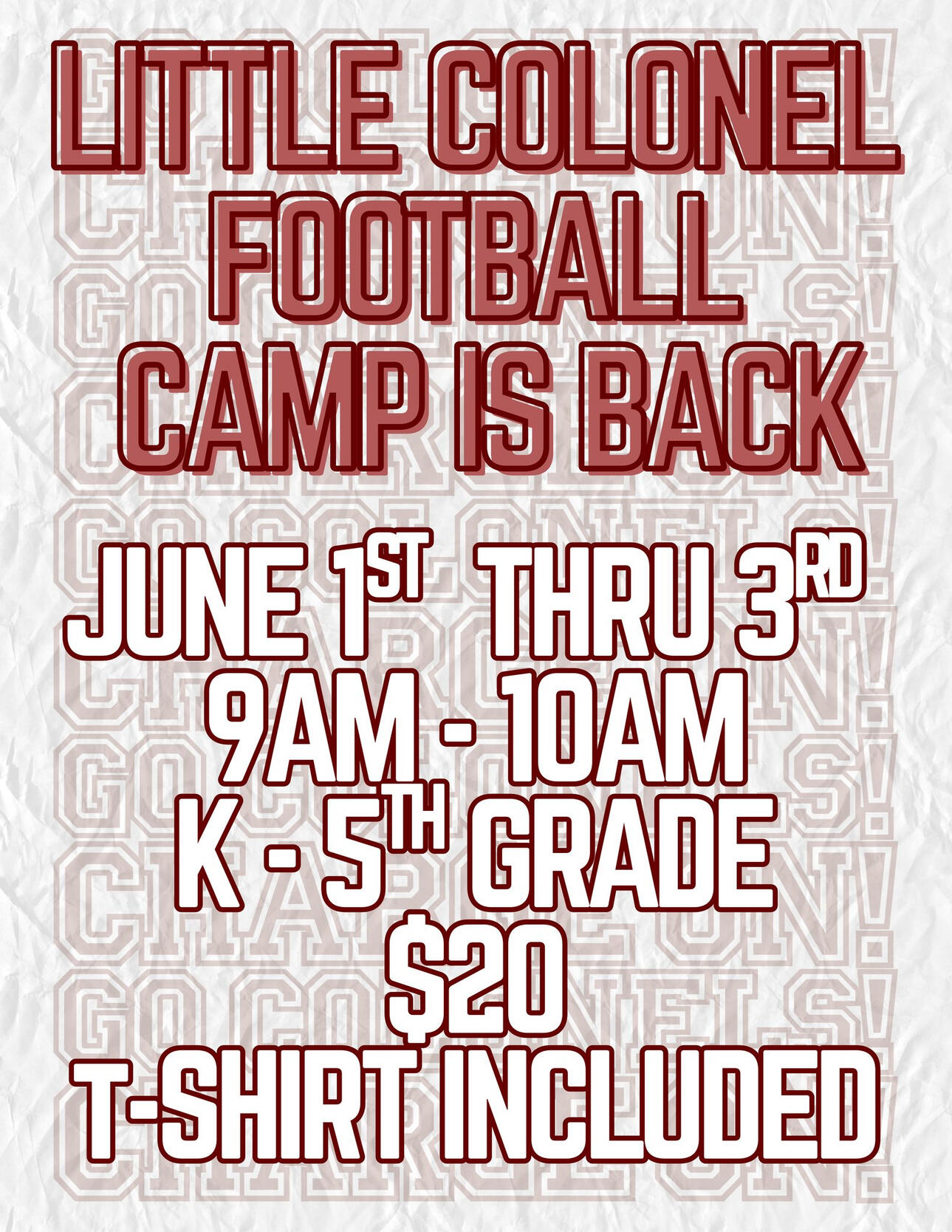 HCHS Lil Colonels Football Camp Henderson